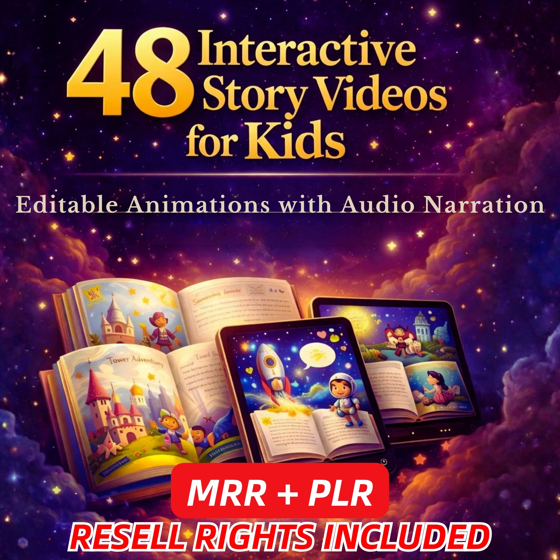 48 Interactive Kids Story Bundle β Editable Canva Templates + Resell Rights!