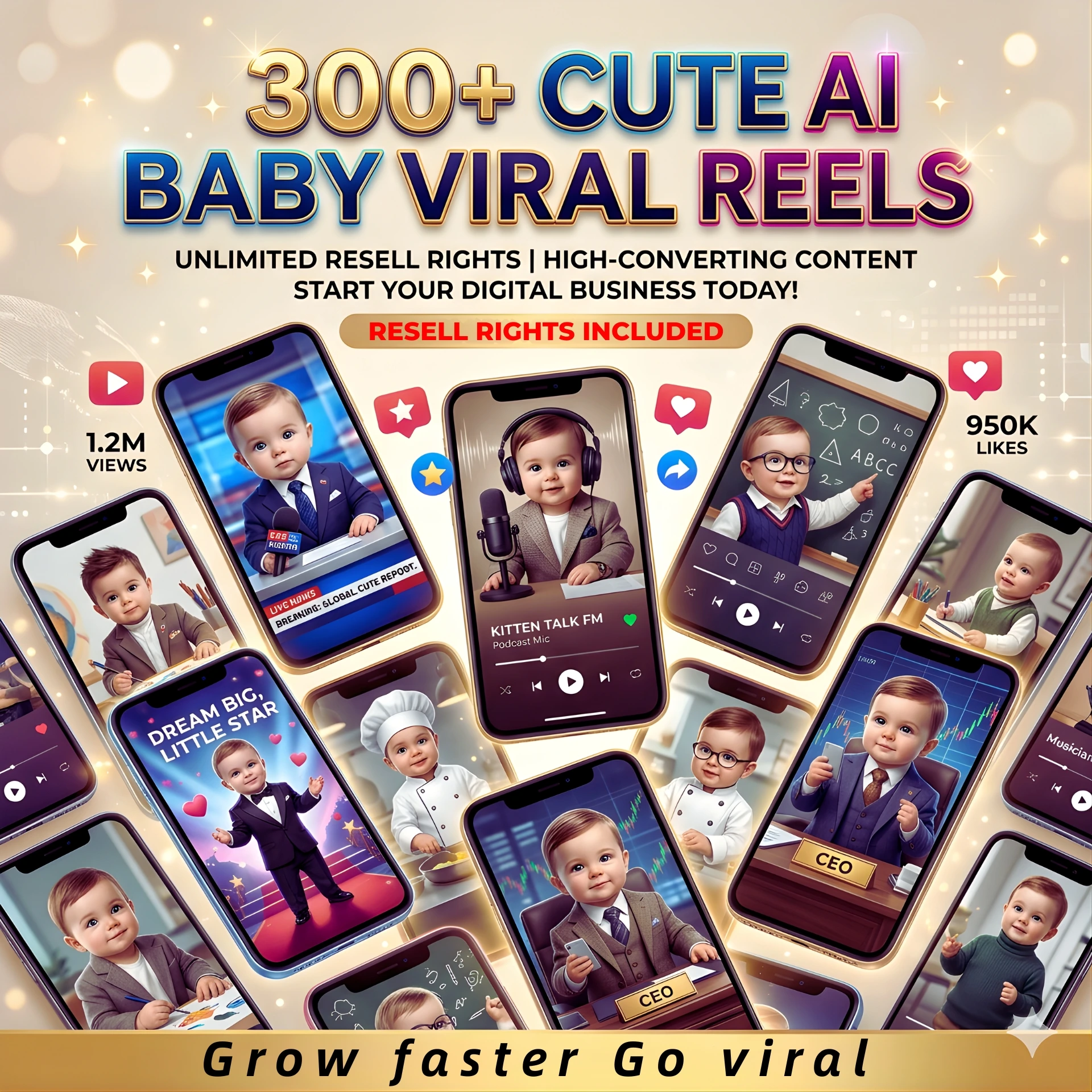 300+ Cute AI Baby Viral Reels β Adorable Content + Resell Rights!