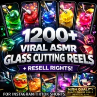 1200+ Viral ASMR Glass Cutting Reels โ Satisfying Content + Resell Rights!