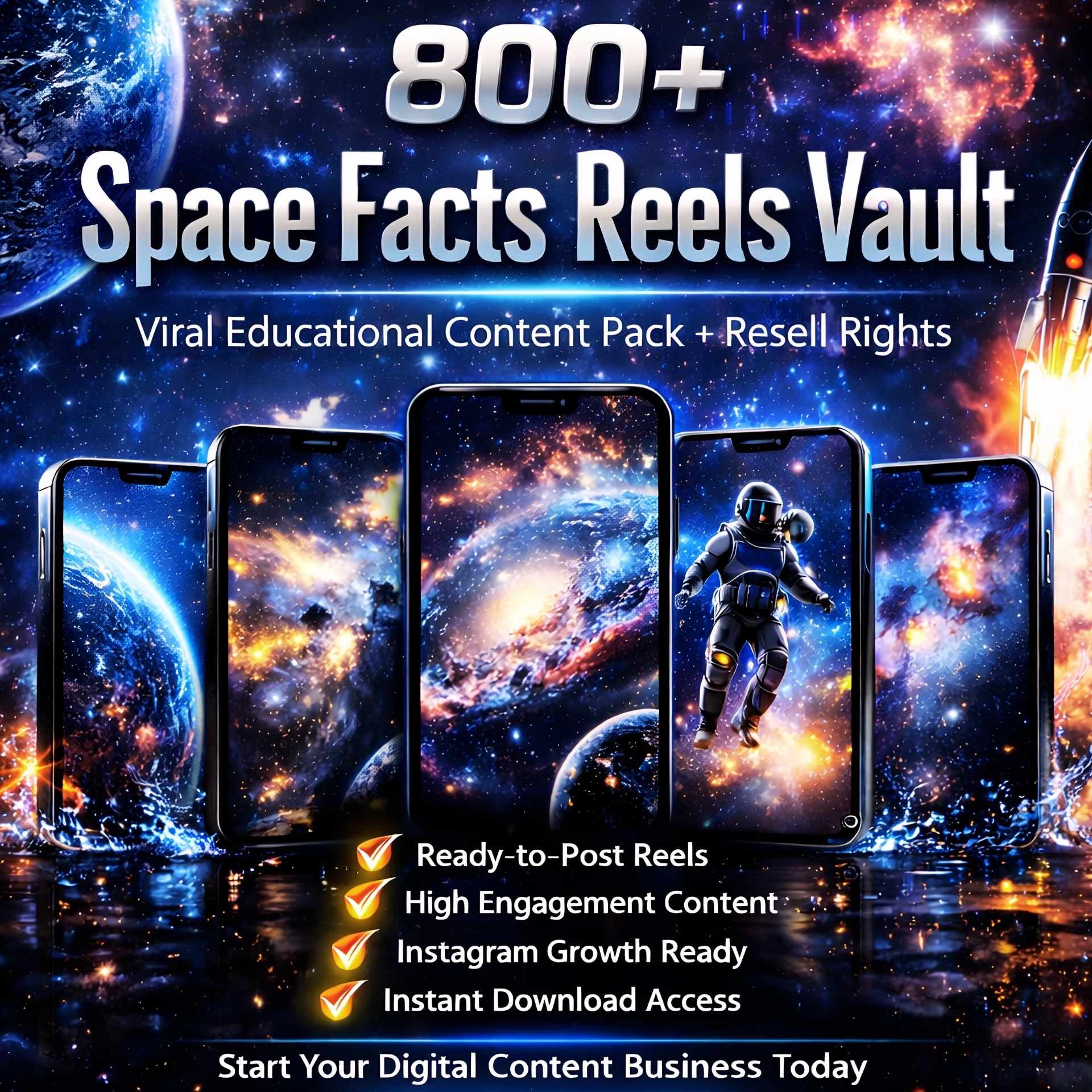 800+ Space Facts Reels Vault β Viral Educational Content Pack