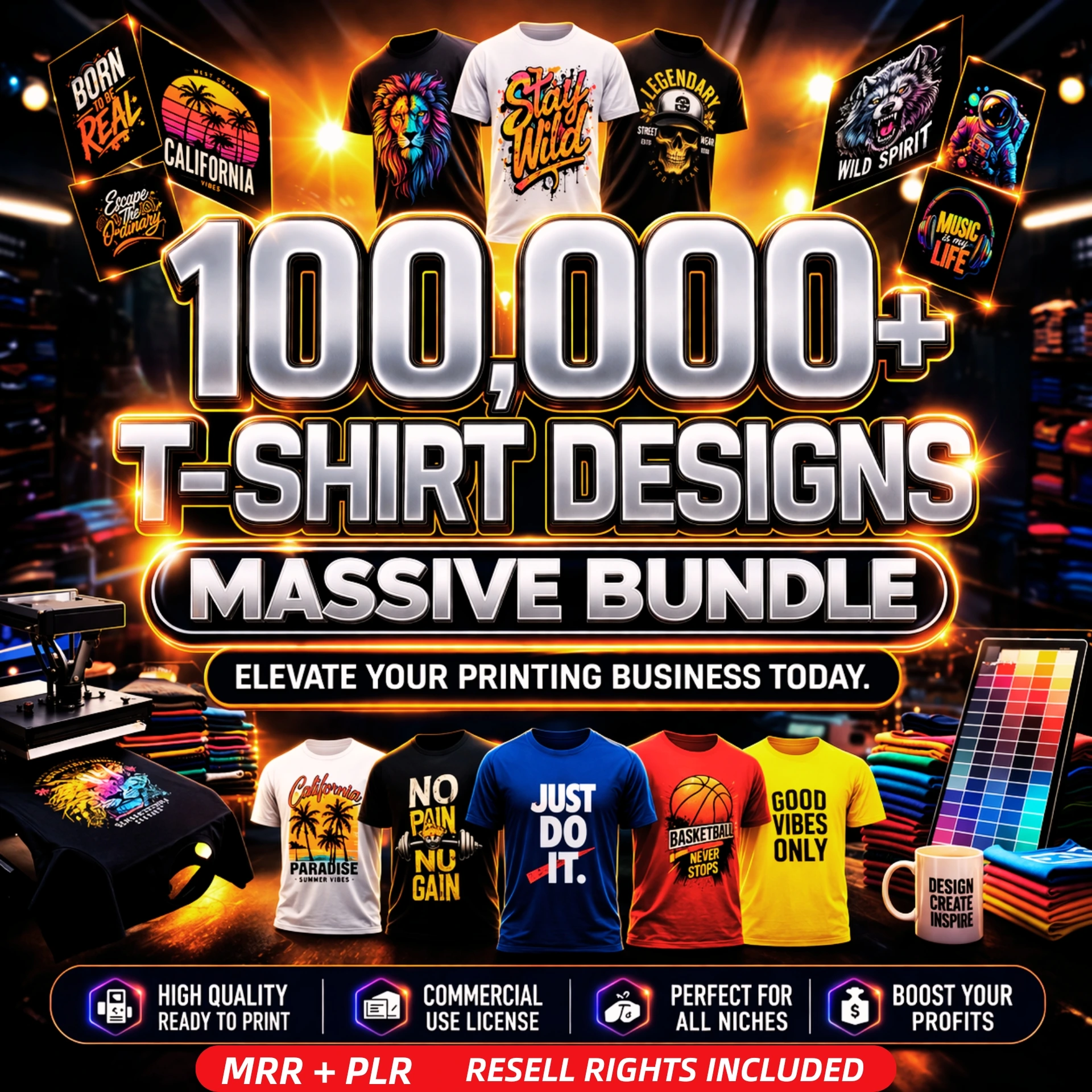 100,000+ T-Shirt Designs Bundle β Elevate Your Printing Business Today!