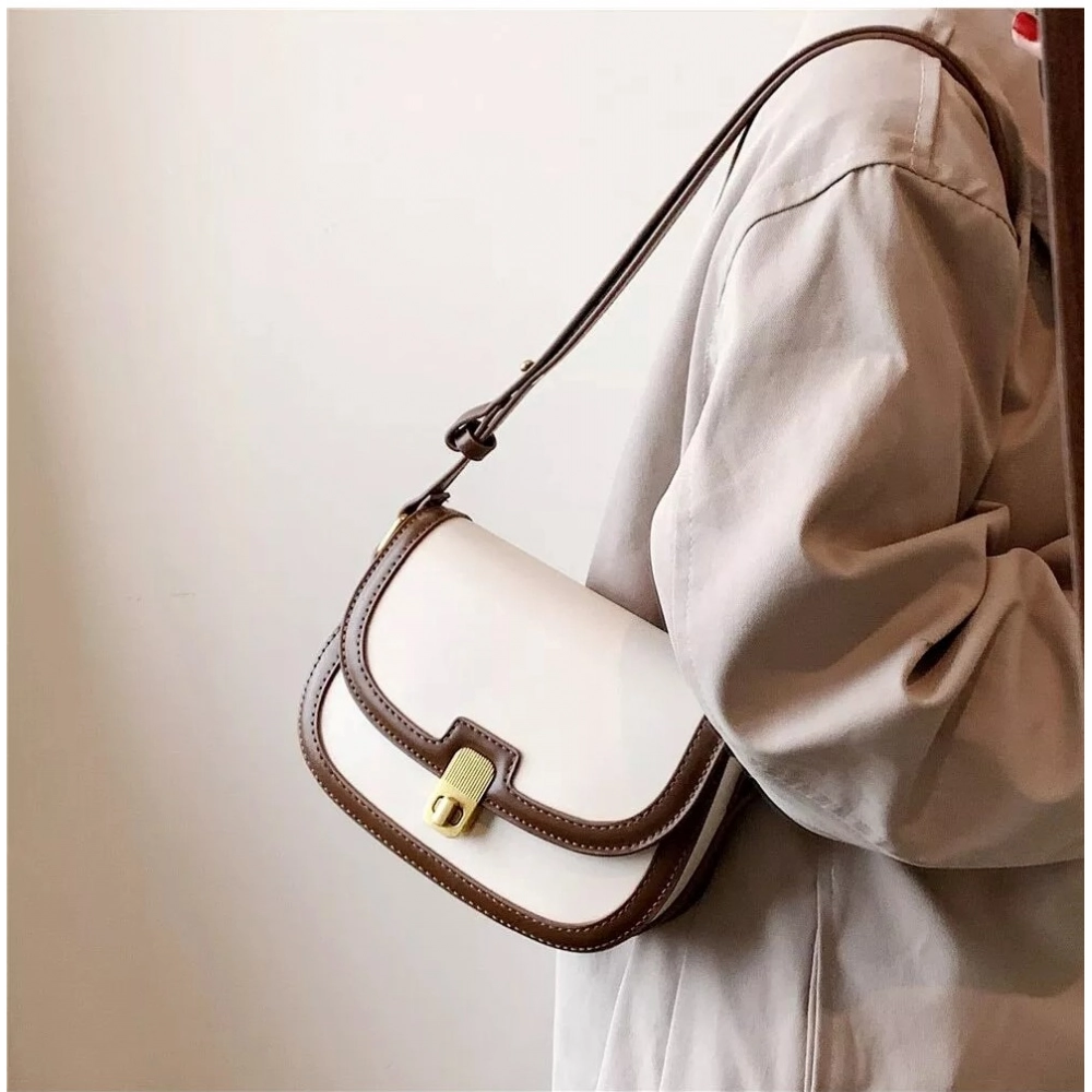 Generic Women's PU Leather Zipper Sling Bag (Beige) - Image 2