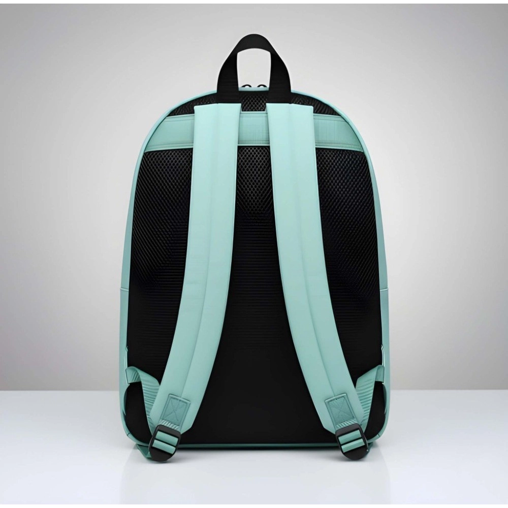 Generic Unisex PU Leather Solid Medium Zipper Backpack (Green) - Image 5