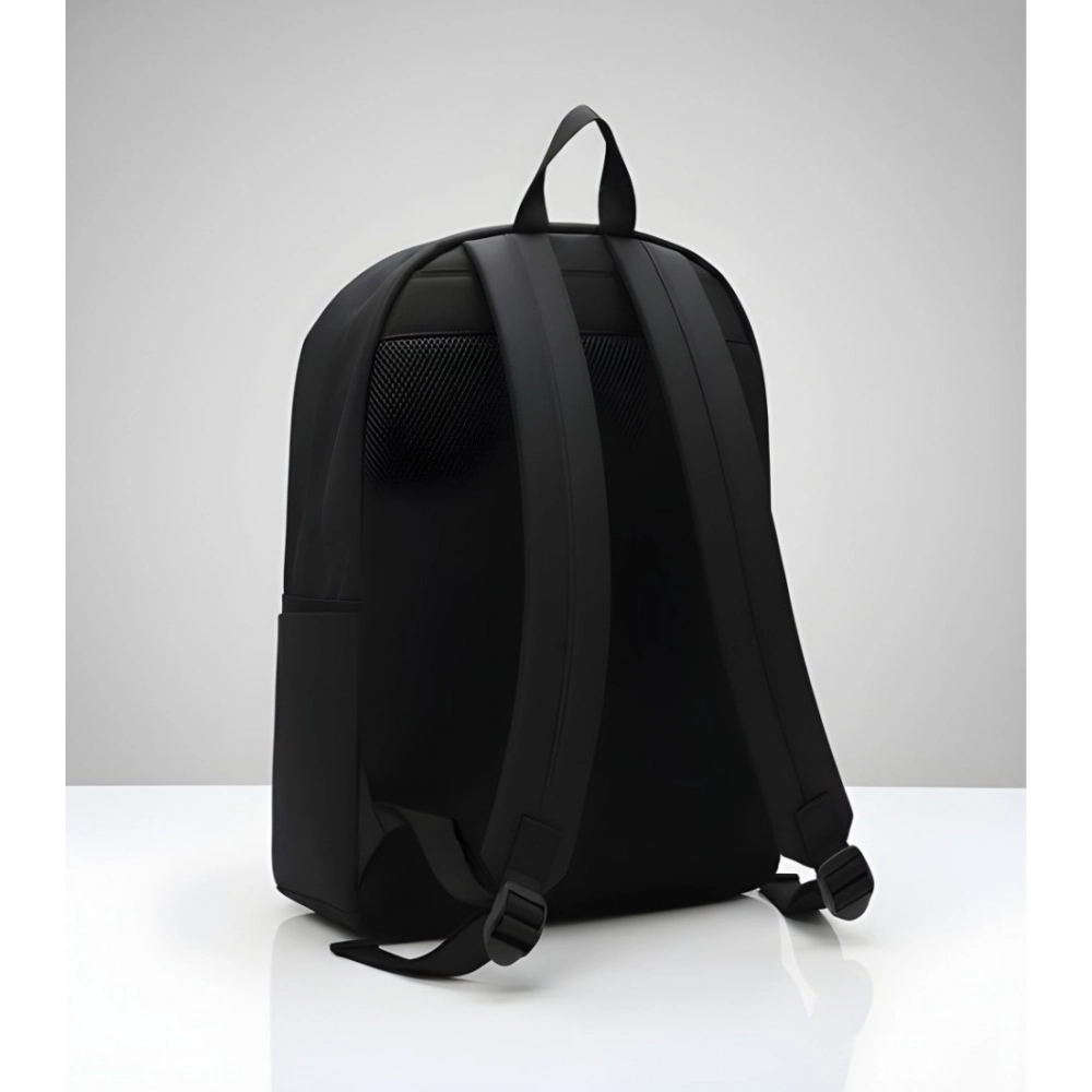 Generic Unisex PU Leather Solid Medium Zipper Backpack (Black) - Image 5