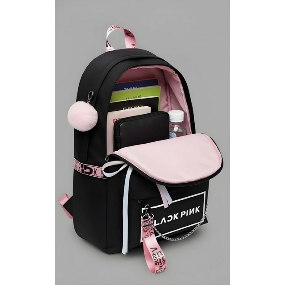 Generic Unisex PU Leather Solid Medium Zipper Backpack (Black) - Image 3