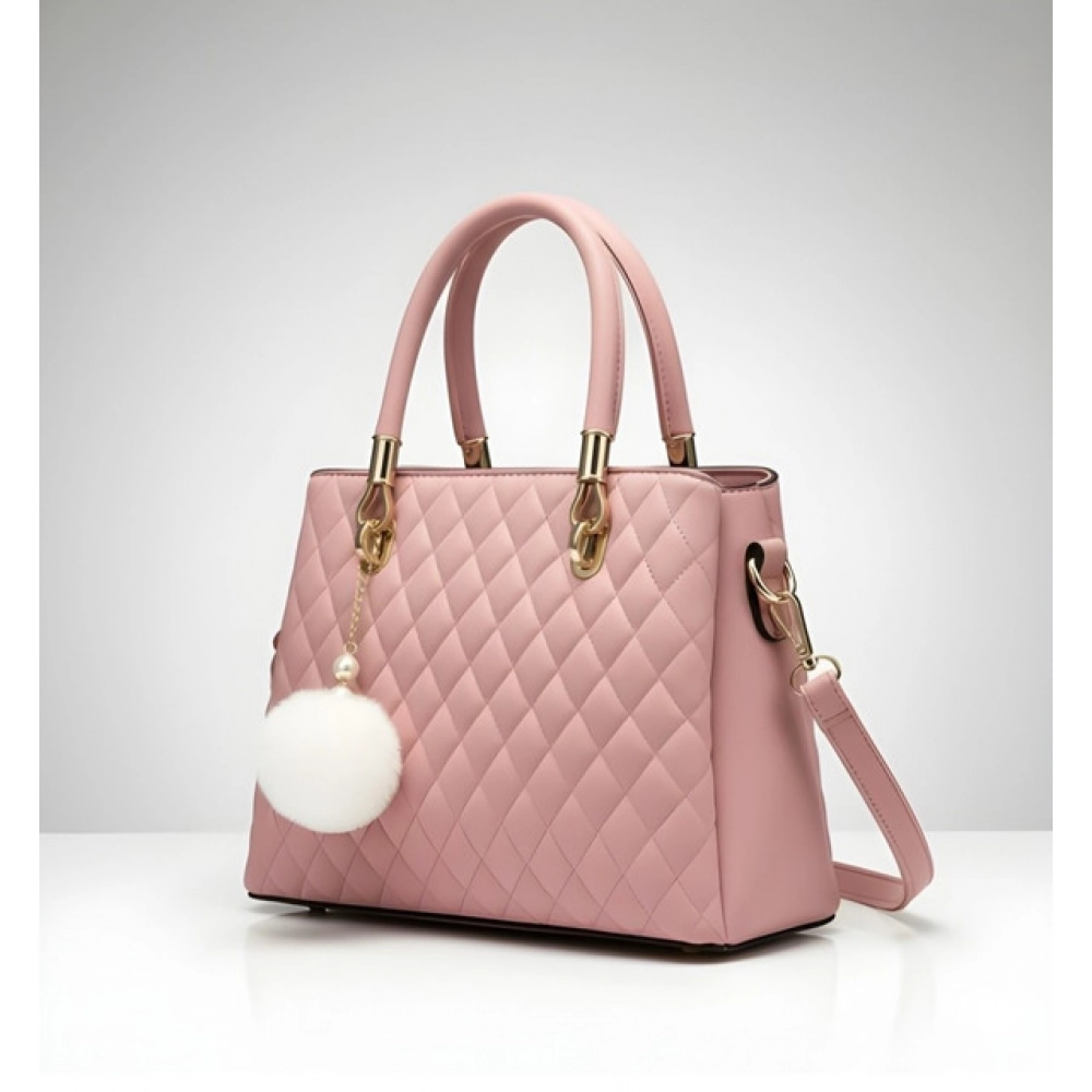 Generic Women's PU Leather Solid Shoulder Zipper Handbag (Pink) - Image 5