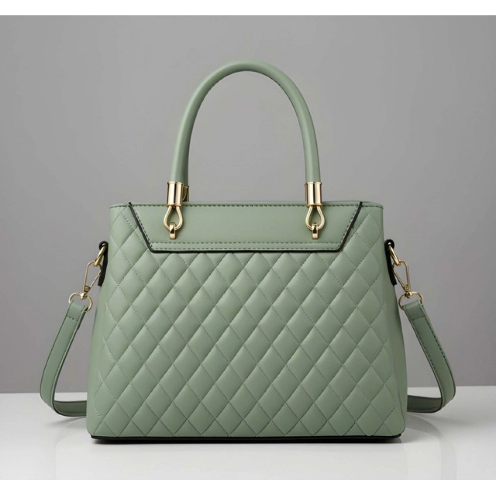 Generic Women's PU Leather Solid Shoulder Zipper Handbag (Green) - Image 5