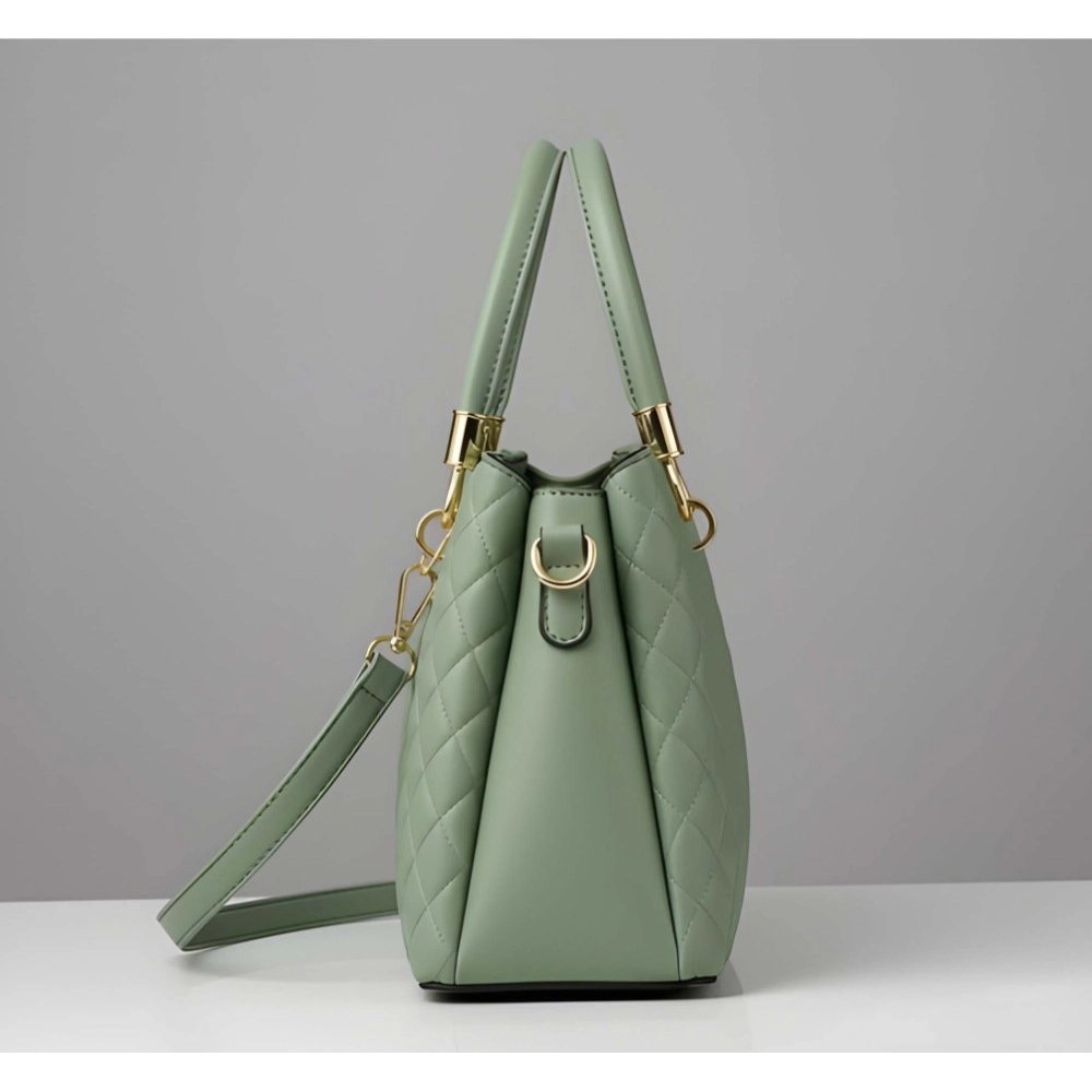 Generic Women's PU Leather Solid Shoulder Zipper Handbag (Green) - Image 3