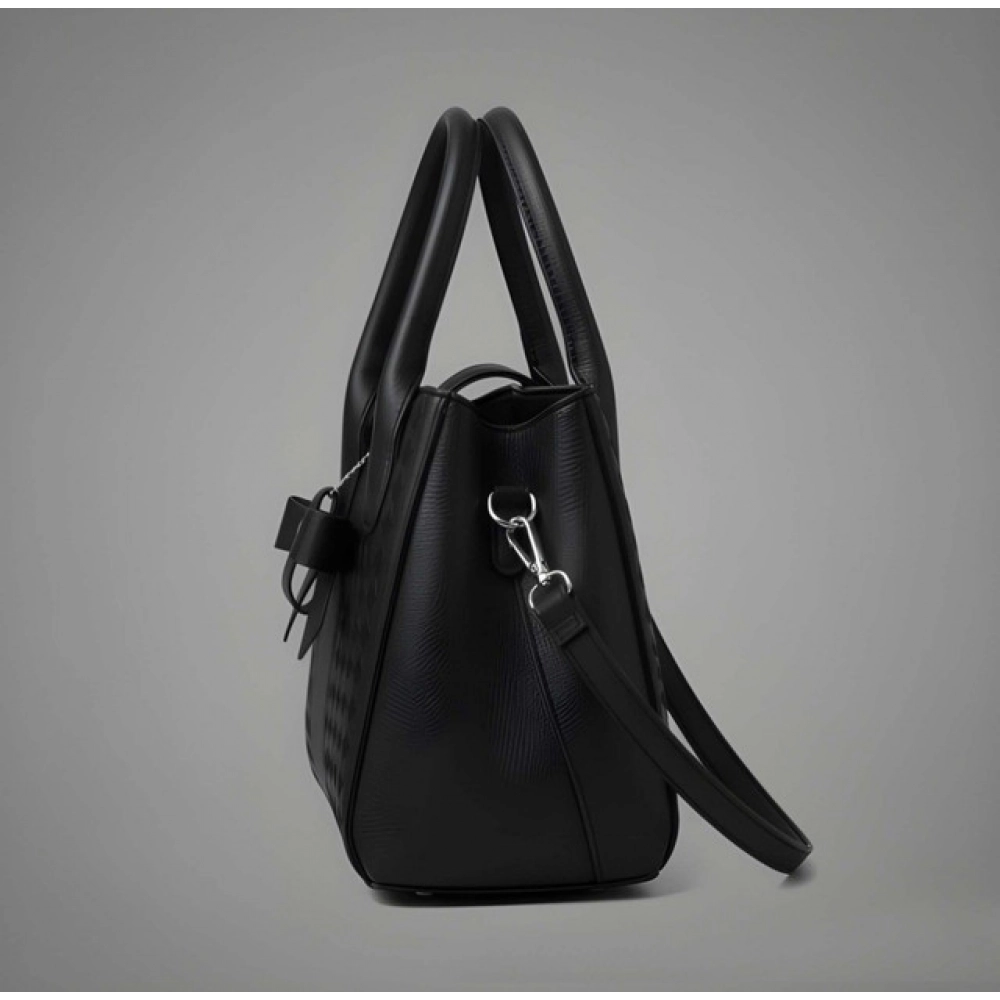 Generic Women's PU Leather Solid Shoulder Zipper Handbag (Black) - Image 4