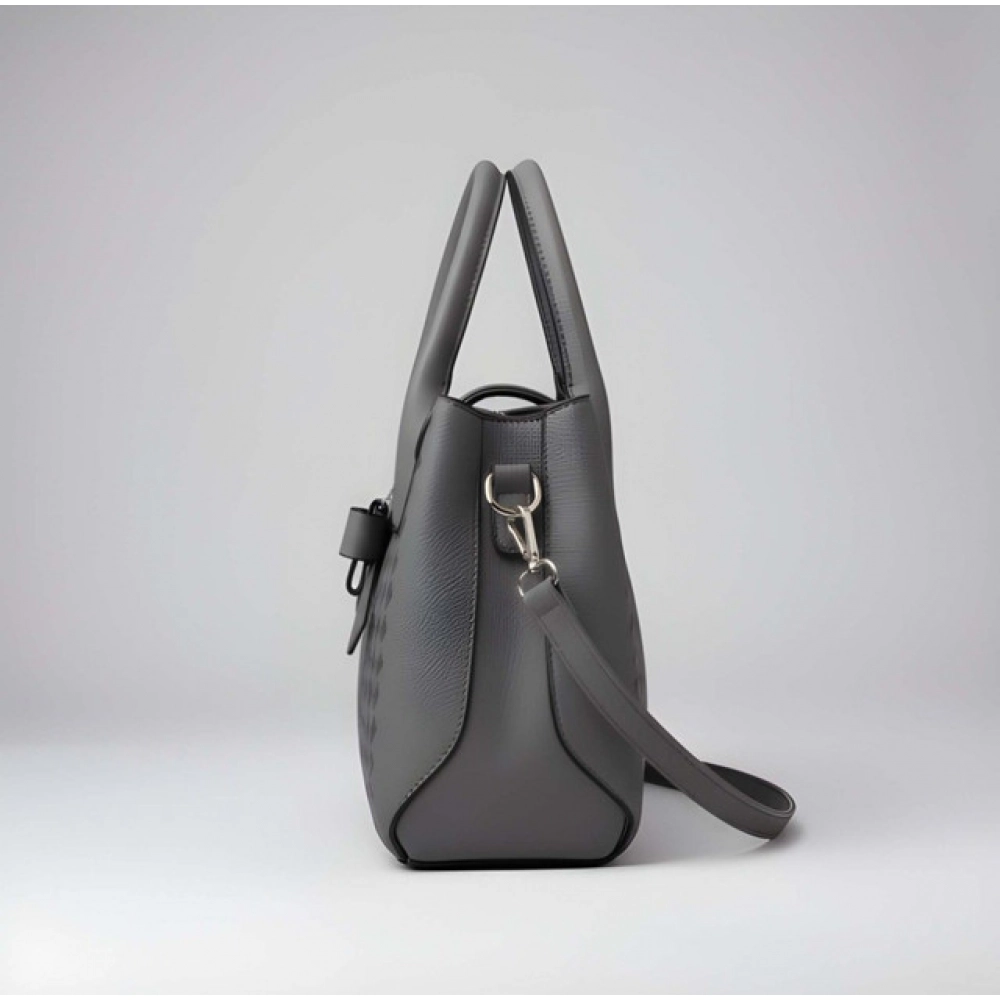 Generic Women's PU Leather Solid Shoulder Zipper Handbag (Grey) - Image 3